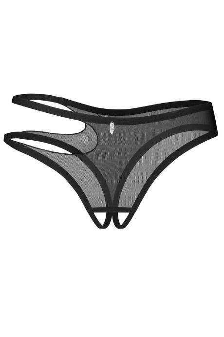 Жіноча білизна Стрінги Obsessive SATURIS crotchless thong Чорний