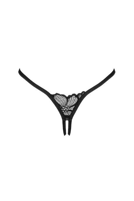Жіноча білизна Стрінги Obsessive SERAFIA crotchless tong Чорний