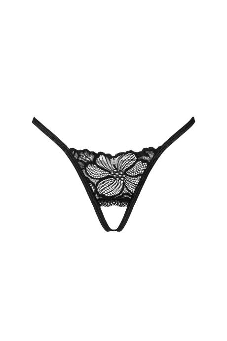 Жіноча білизна Стрінги Obsessive SERAFIA crotchless tong Чорний