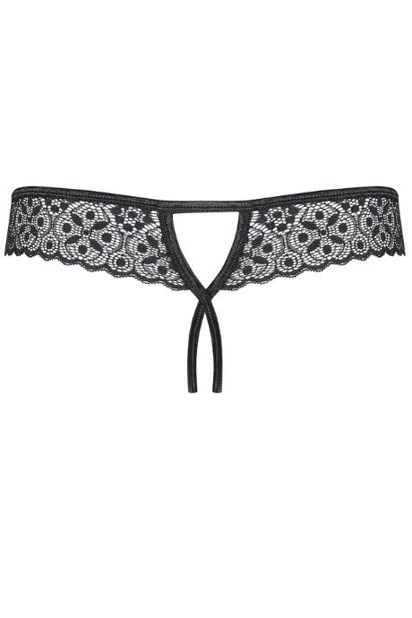 Жіноча білизна Стрінги Obsessive SHIBU crotchless thong Чорний