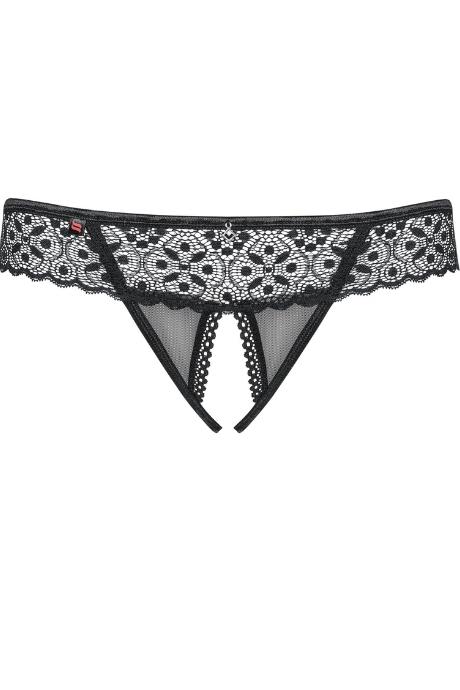 Жіноча білизна Стрінги Obsessive SHIBU crotchless thong Чорний
