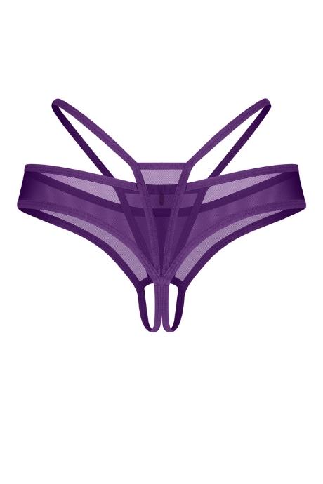 Жіноча білизна Стрінги Obsessive VIBRES crotchless thong Фіолетовий