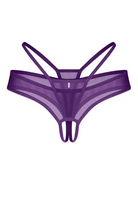 Жіноча білизна Стрінги Obsessive VIBRES crotchless thong Фіолетовий