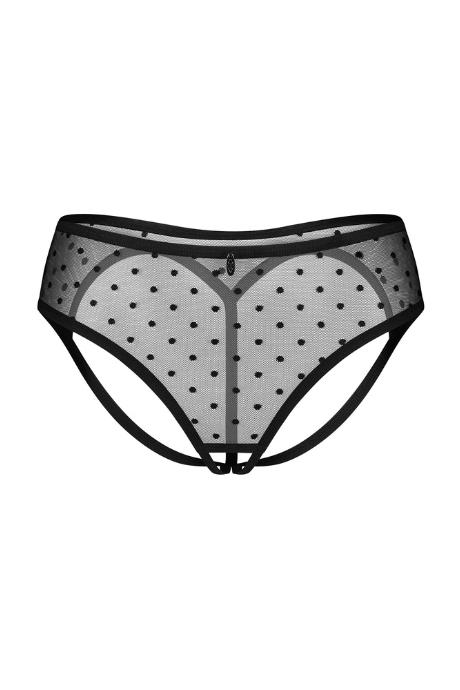 Жіноча білизна Труси Obsessive NUITES crotchless panties Чорний