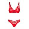 Жіноча білизна Комплект Obsessive ALIOSA SET bra & thong Червоний