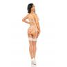 Комплект Beauty Night LINDA SET thong garter belt Білий колір