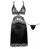 Комплект Beauty Night ADELAIDE CHEMISE & thong Чорний колір