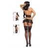 Комплект Beauty Night BERENICE SET mask thong garter belt Чорний колір