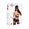 Комплект Beauty Night BERENICE SET mask thong garter belt Чорний колір