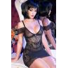 Комплект Chilirose 4161 CHEMISE & thong Чорний колір