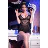 Комплект Chilirose 4163 BABYDOLL & thong Чорний колір