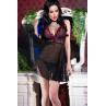 Комплект Chilirose 4214 BABYDOLL & thong Чорно-рожевий
