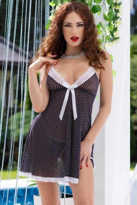 Комплект Chilirose 4459 BABYDOLL & thong Чорно-білий колір