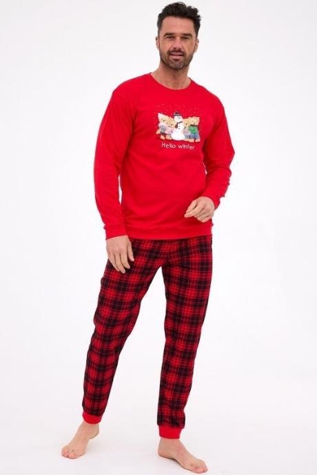 Cornette 115-289 B25 Піжама чоловіча з футболкою з довгим рукавом та штанами 289 Winter червоний колір