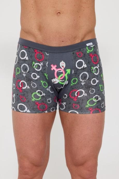 Cornette 280-256 Tattoo A26 3-5XL Шорти чоловічі графіт колір