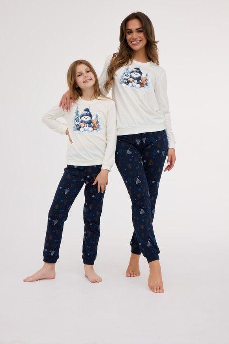 Cornette 721-427 B25 Піжама жіноча 427 Snowy Day бежево-синій
