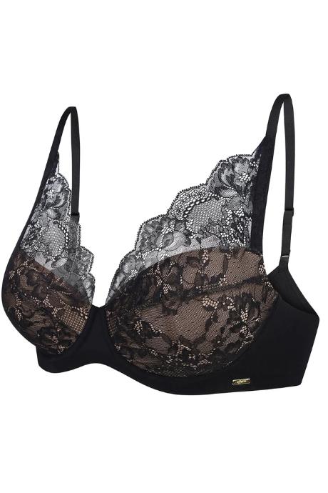 Effetto Lingerie 021 010 Бюстгальтер пуш-ап +1 зі з'ємними вкладишами CAMILLA чорний