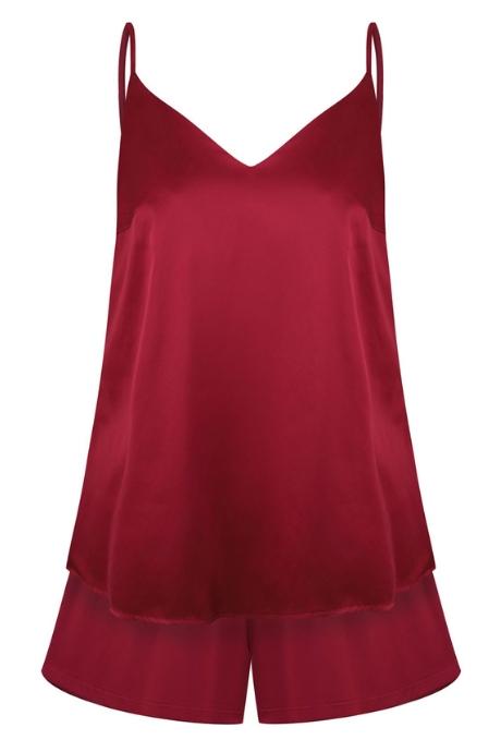 Effetto S03400 Піжама жіноча з майкою та шортами бордовий колір