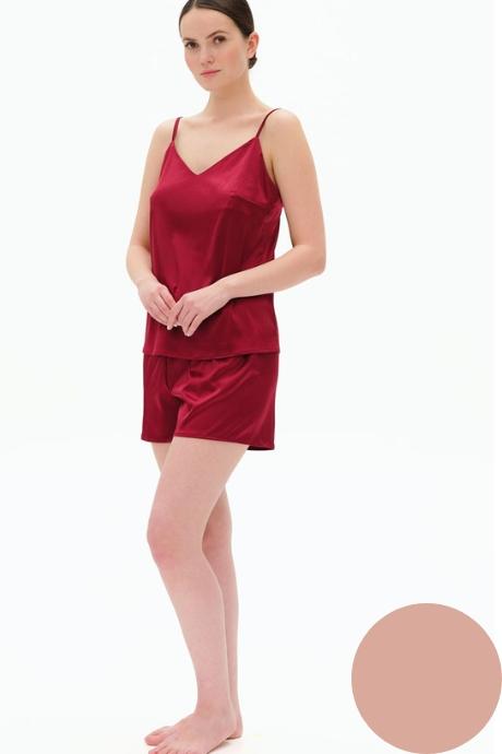 Effetto S03400 Піжама жіноча з майкою та шортами рожевий беж колір