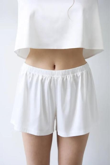 Effetto S03400P Піжама жіноча з майкою та шортами білий колір