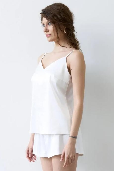 Effetto S03400P Піжама жіноча з майкою та шортами білий колір