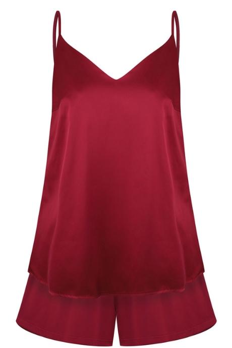 Effetto S03400P Піжама жіноча з майкою та шортами бордовий колір