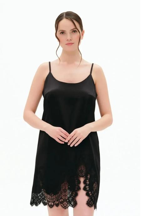 Effetto 04102SL Нічна сорочка жіноча на бретелі чорний колір