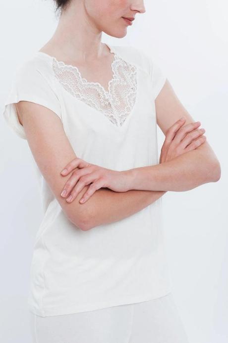 Effetto Пижама 0212/1 Піжама жіноча з футболкою з коротким рукавом та брюками бежевий