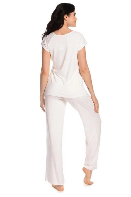 Effetto Пижама 0212/2 Піжама жіноча з футболкою з коротким рукавом та брюками бежевий