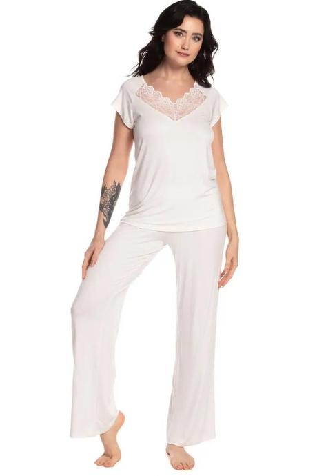 Effetto Пижама 0212/2 Піжама жіноча з футболкою з коротким рукавом та брюками бежевий
