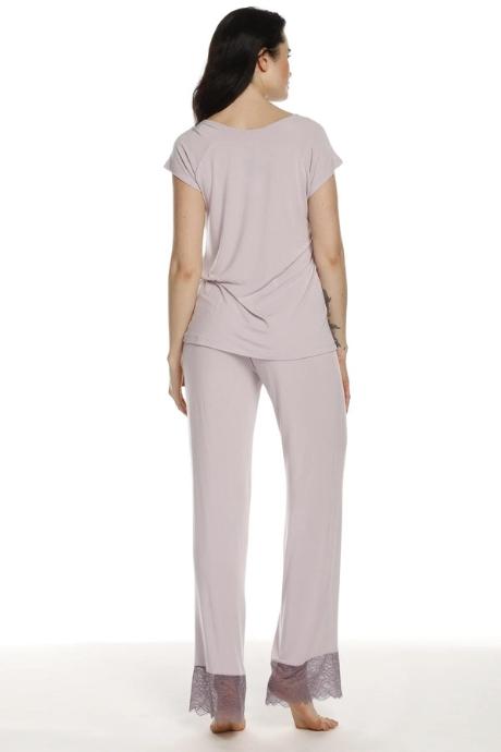 Effetto Пижама 03216 Піжама жіноча з футболкою з коротким рукавом та брюками бузковий