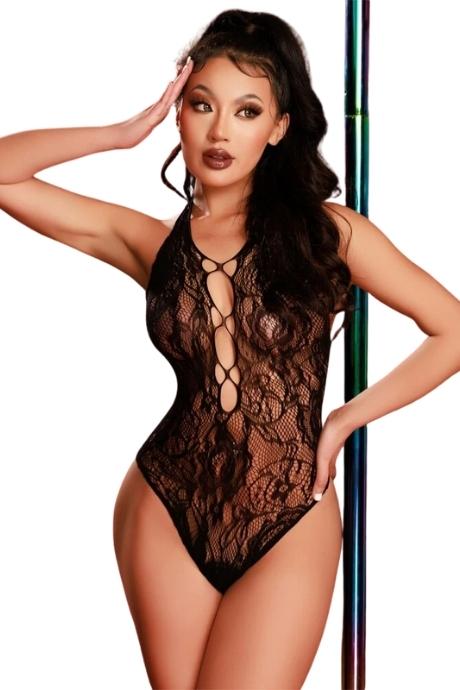 JSY Еротичний бодістокінг-боді JSY «Запаморочлива Сью» чорний колір