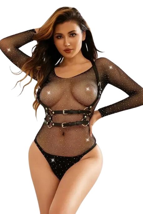 JSY Сетчатый бодистокинг JSY «Мягкая Барбара» портупея