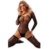 JSY Бодістокінг зі стразами JSY «Таємнича Елоїза» боді панчохи чорний колір
