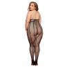 JSY Сетчатый бодистокинг-халтер JSY «Сети Арии» Plus Size black комбинезон открытый доступ