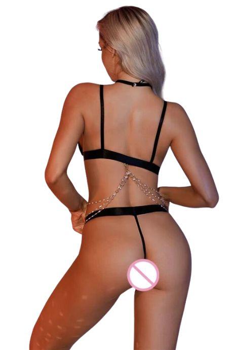 JSY Комплект жіночої еротичної білизни JSY 5965 чорний колір