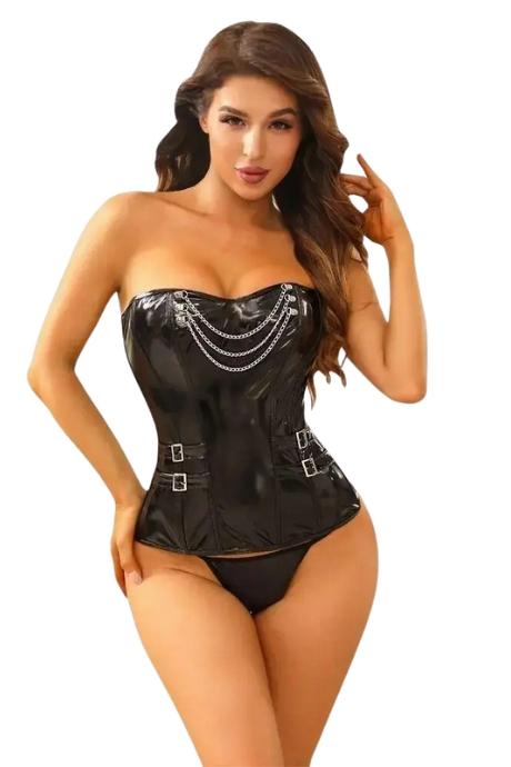 JSY Корсет JSY «Манящая Коко» с мокрым эффектом корсет трусики