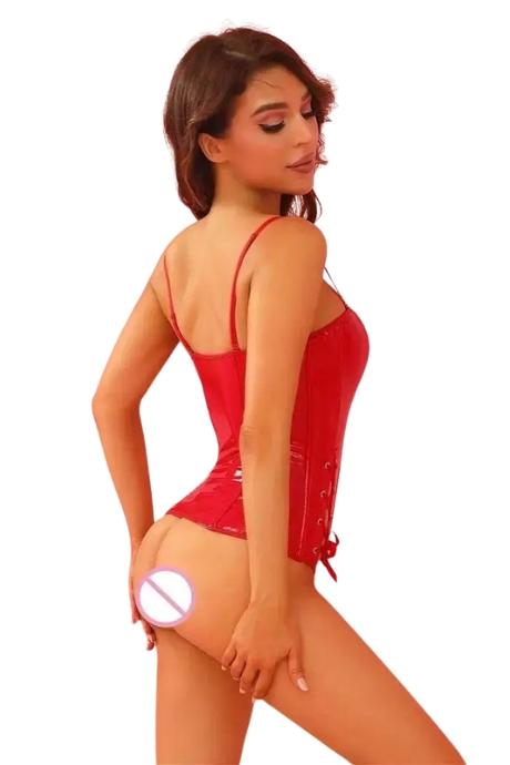 JSY Корсет JSY «Сочная Карен» с мокрым эффектом корсет трусики