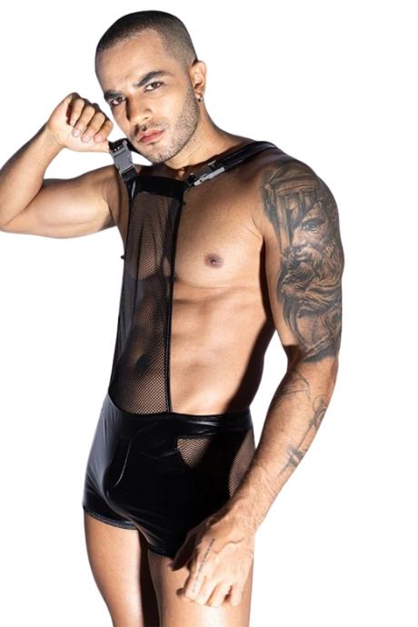 JSY Чоловічий еротичний боді JSY 9175 чорний колір