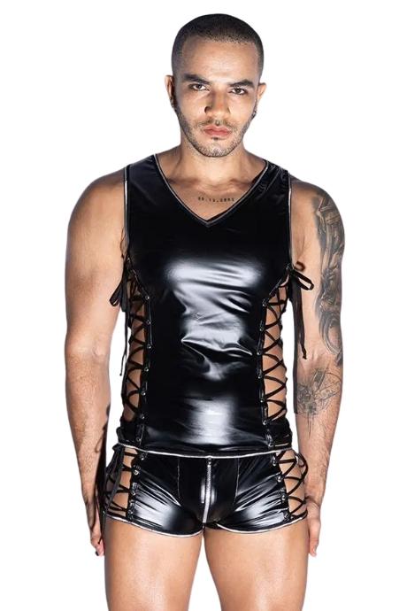 JSY Чоловічий еротичний боді JSY 9177 чорний колір