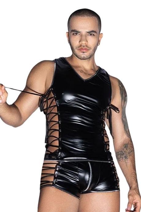 JSY Чоловічий еротичний боді JSY 9177 чорний колір