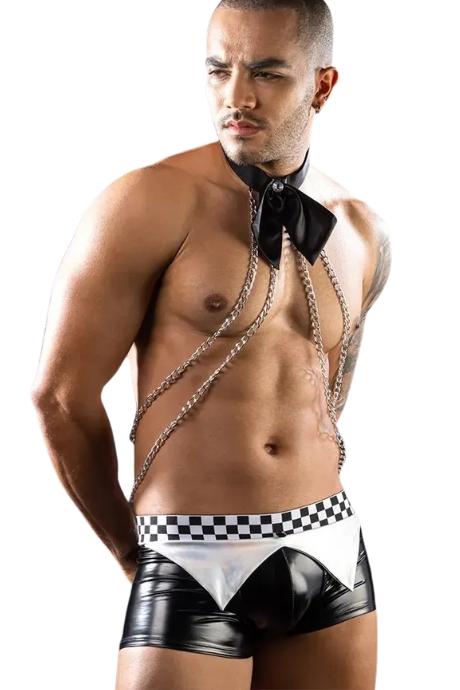 JSY Чоловічий еротичний костюм офіціанта JSY 9150 чорний колір