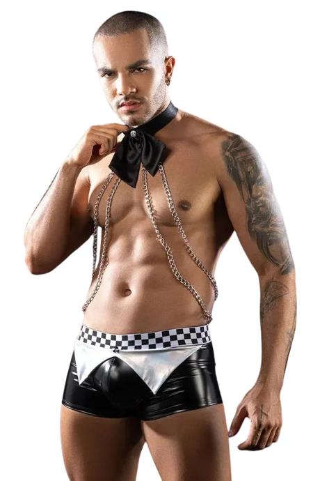 JSY Чоловічий еротичний костюм офіціанта JSY 9150 чорний колір