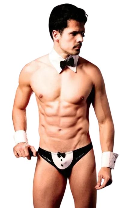 JSY Чоловічий еротичний костюм офіціанта "Послужливий Майк" чорний колір