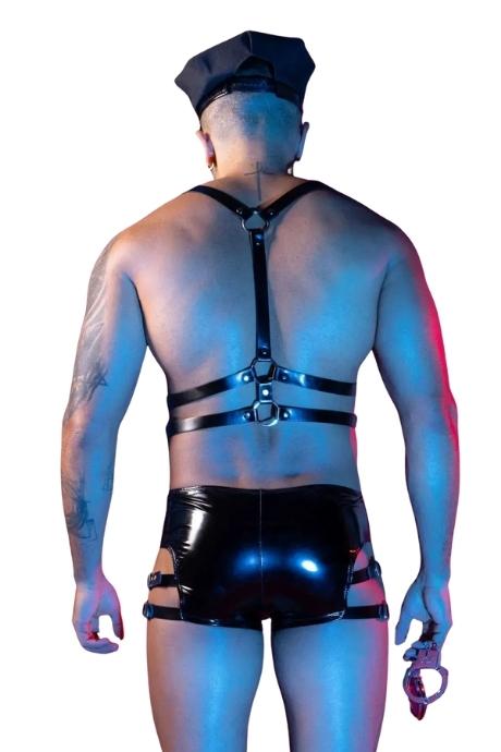 JSY Чоловічий еротичний костюм поліцейського JSY «Брутальний Алекс» 4 предмети чорний колір