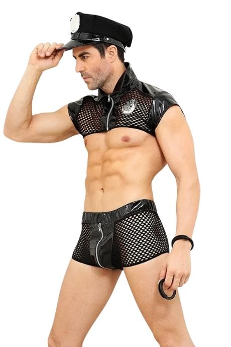 JSY Чоловічий еротичний костюм поліцейського "Суворий Альфред" Black колір