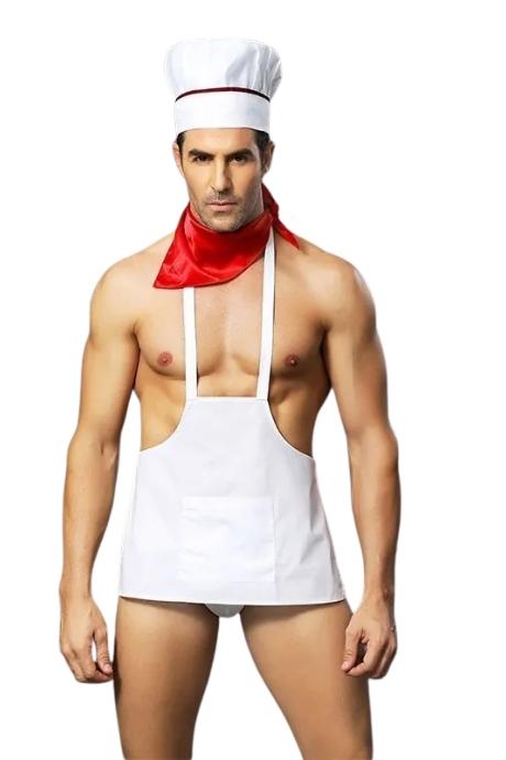 JSY Чоловічий еротичний костюм кухаря "Умілий Джек" білий колір
