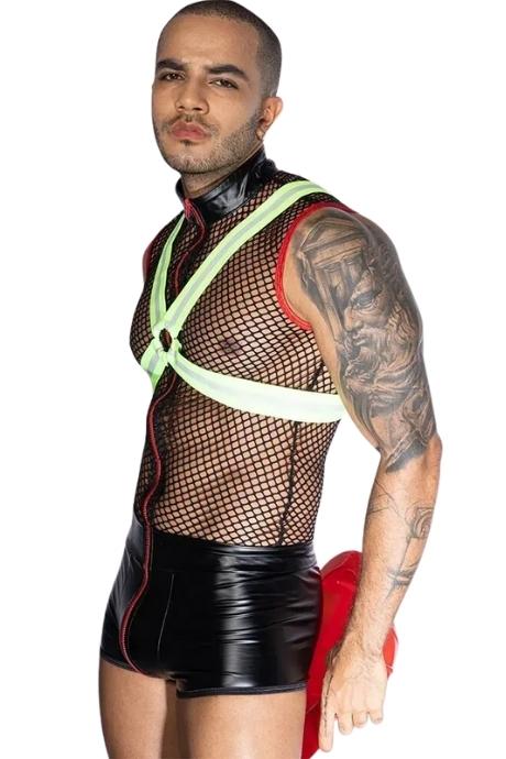 JSY Чоловічий еротичний костюм пожежного JSY 9152 чорний колір