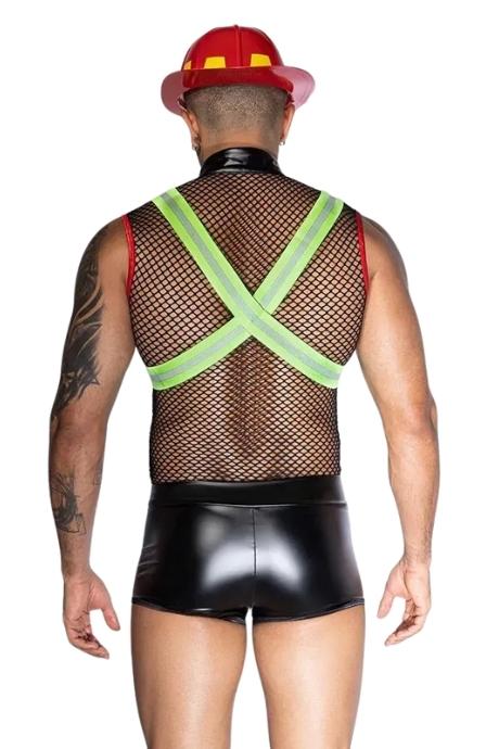 JSY Чоловічий еротичний костюм пожежного JSY 9152 чорний колір