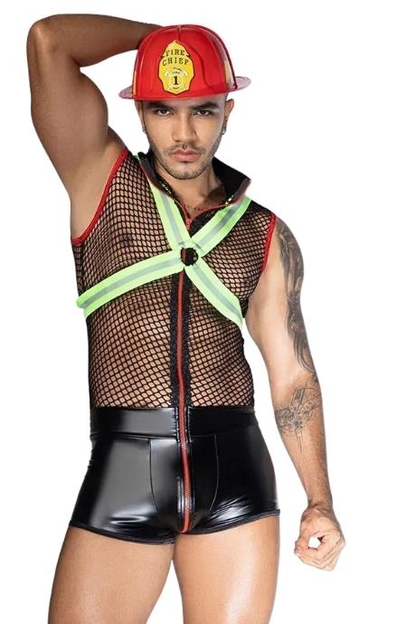 JSY Чоловічий еротичний костюм пожежного JSY 9152 чорний колір